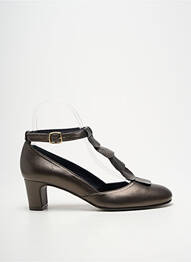 Pantofi cu toc toc pătrat toc de 4 la 6 cm maro BRENDA ZARO femme