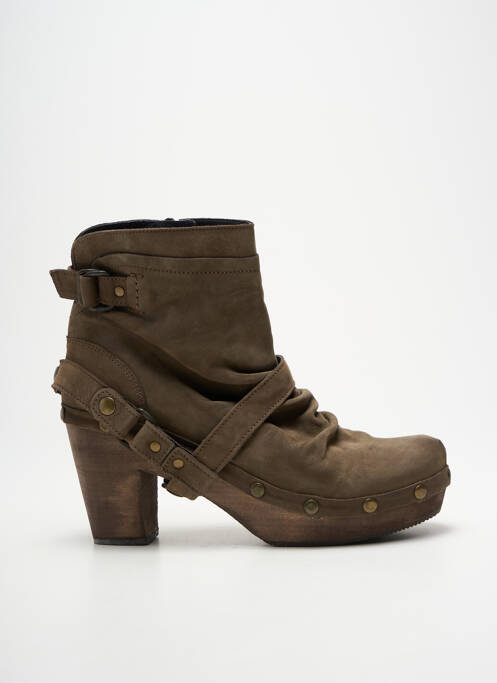 Botine/ghete toc pătrat toc de 7 la 9 cm maro MOSQUITOS femme