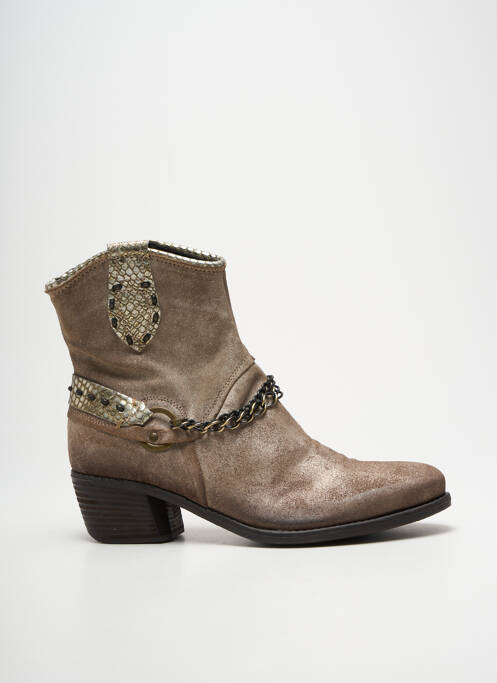 Botine/ghete vârf ascuțit toc de 4 la 6 cm maro KHRIO femme