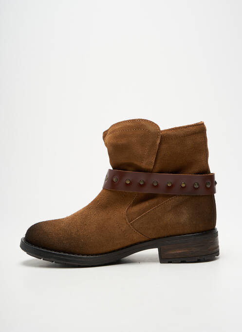 Botine/ghete toc mic toc plat până la 3 cm maro ACES femme