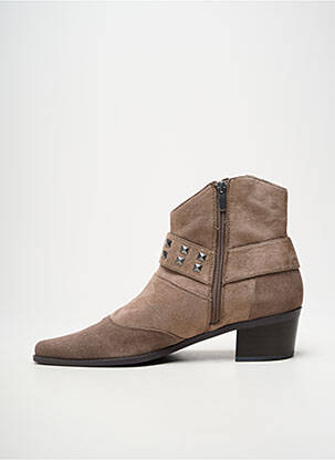 Botine/ghete nubuc toc de 4 la 6 cm bej MADISON femeie