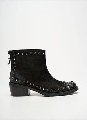 Botine/ghete țesătură satinată toc de 4 la 6 cm negru LOLA CRUZ femme