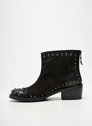 Botine/ghete țesătură satinată toc de 4 la 6 cm negru LOLA CRUZ femeie