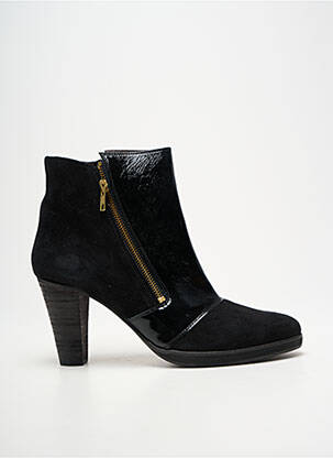 Botine/ghete țesătură satinată toc de 7 la 9 cm negru MISS FIDJI femme