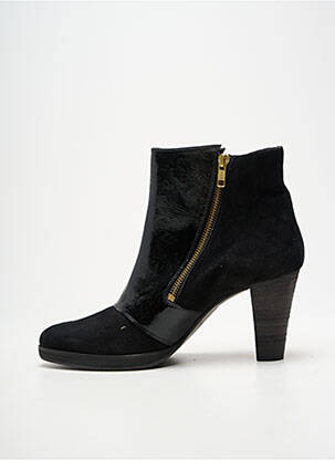 Botine/ghete țesătură satinată toc de 7 la 9 cm negru MISS FIDJI femeie
