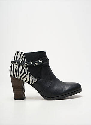Botine/ghete țesătură satinată toc de 7 la 9 cm negru SEE YOU JANE femeie