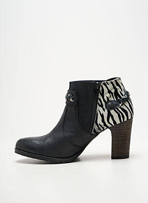 Botine/ghete țesătură satinată toc de 7 la 9 cm negru SEE YOU JANE femeie