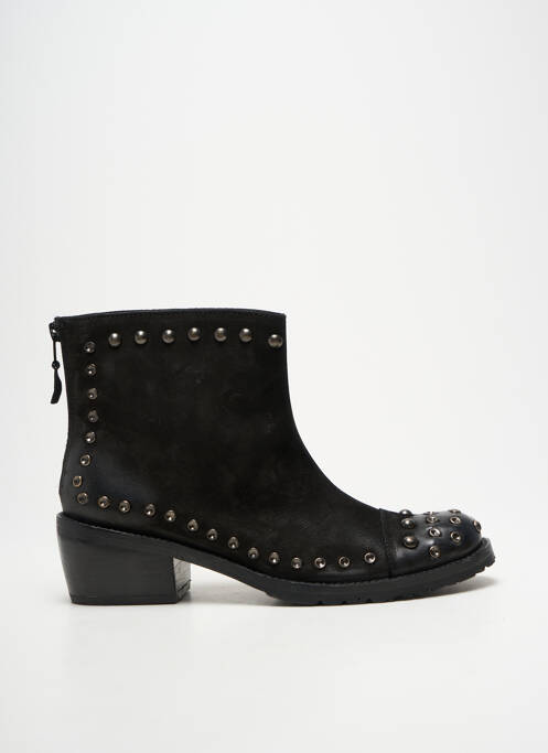 Botine/ghete țesătură satinată toc de 4 la 6 cm negru LOLA CRUZ femme