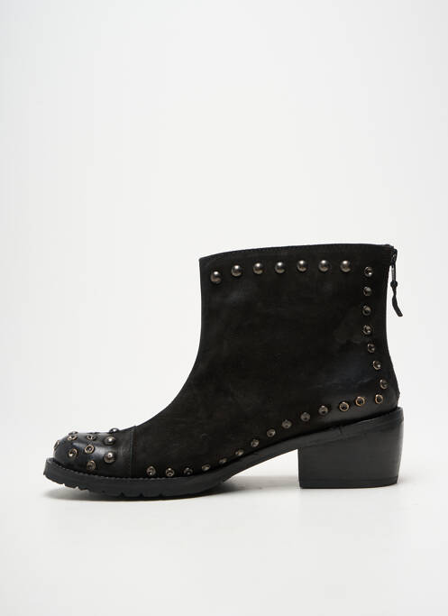 Botine/ghete țesătură satinată toc de 4 la 6 cm negru LOLA CRUZ femme