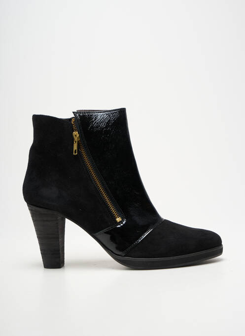 Botine/ghete țesătură satinată toc de 7 la 9 cm negru MISS FIDJI femme