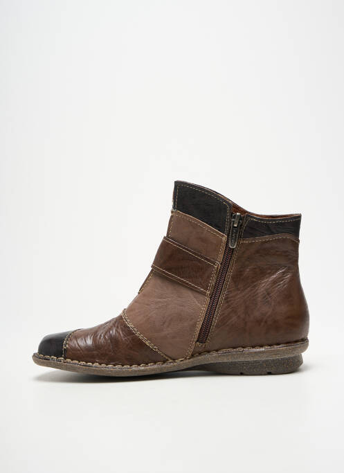 Botine/ghete închidere cu fermoar toc plat până la 3 cm maro KARSTON femme