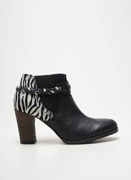 Botine/ghete țesătură satinată toc de 7 la 9 cm negru SEE YOU JANE femme