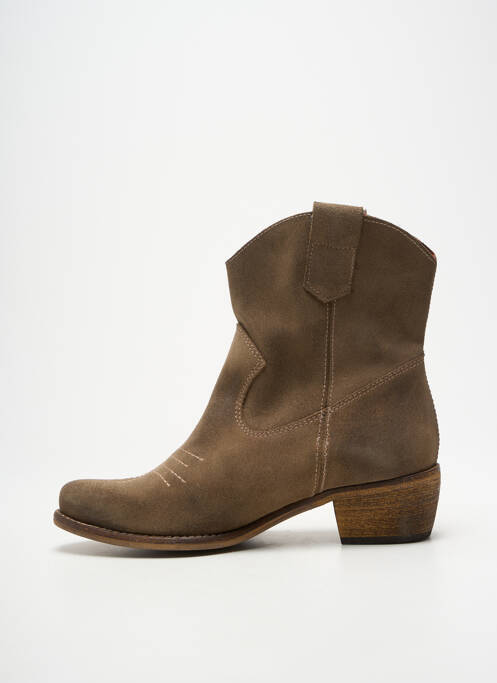 Botine/ghete vârf ascuțit toc de 4 la 6 cm maro MTNG femme