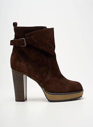 Botine/ghete nubuc toc înalt de 10cm și mai mult maro MANAS femme