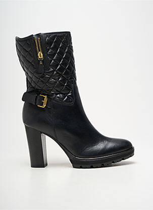 Botine/ghete țesătură satinată toc înalt de 10cm și mai mult negru PEPEROSA femme