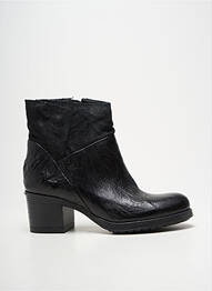 Botine/ghete țesătură satinată toc de 4 la 6 cm negru CAFE NOIR femme