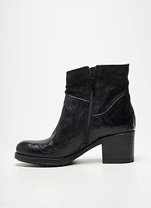 Botine/ghete țesătură satinată toc de 4 la 6 cm negru CAFE NOIR femeie