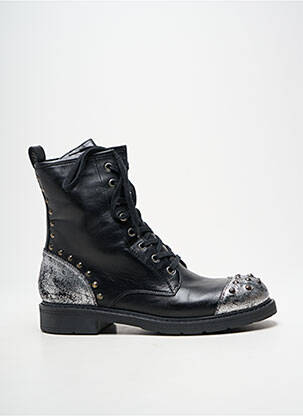 Botine/ghete țesătură satinată toc plat până la 3 cm negru JANET SPORT femme