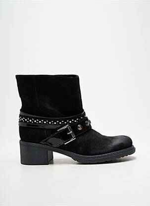 Botine/ghete material neted toc de 4 la 6 cm negru JANET SPORT femeie