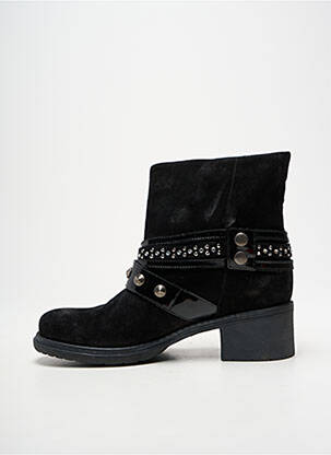 Botine/ghete material neted toc de 4 la 6 cm negru JANET SPORT femeie