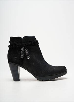 Botine/ghete cubanez toc de 7 la 9 cm negru REQINS femeie