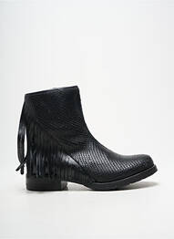Botine/ghete țesătură satinată toc plat până la 3 cm negru REQINS femeie