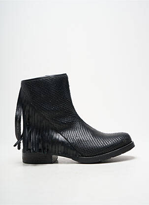 Botine/ghete țesătură satinată toc plat până la 3 cm negru REQINS femme