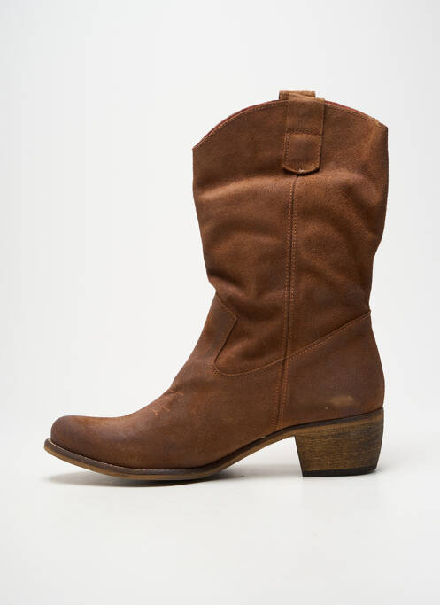 Botine/ghete vârf ascuțit toc de 4 la 6 cm maro MTNG femme