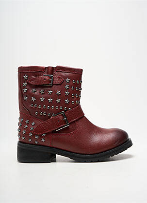Botine/ghete material neted toc de 4 la 6 cm roșu LOLA CRUZ femeie