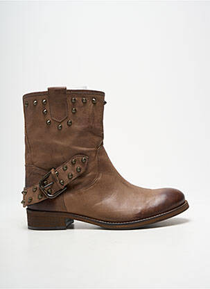 Botine/ghete toc mic toc plat până la 3 cm maro B CONFITURE femme