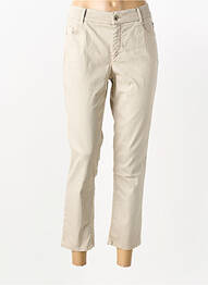 Pantalon 7/8 țesătură poplin mărime normală bej GARDEUR femme