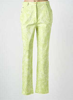 Pantalon slim țesătură poplin mărime normală verde FEDORA femeie