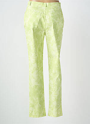 Pantalon slim țesătură poplin mărime normală verde FEDORA femeie