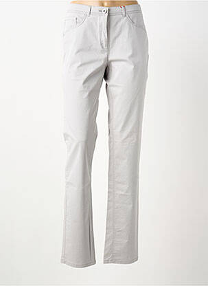 Pantalon slim țesătură poplin mărime normală gri 0000000000000 femme