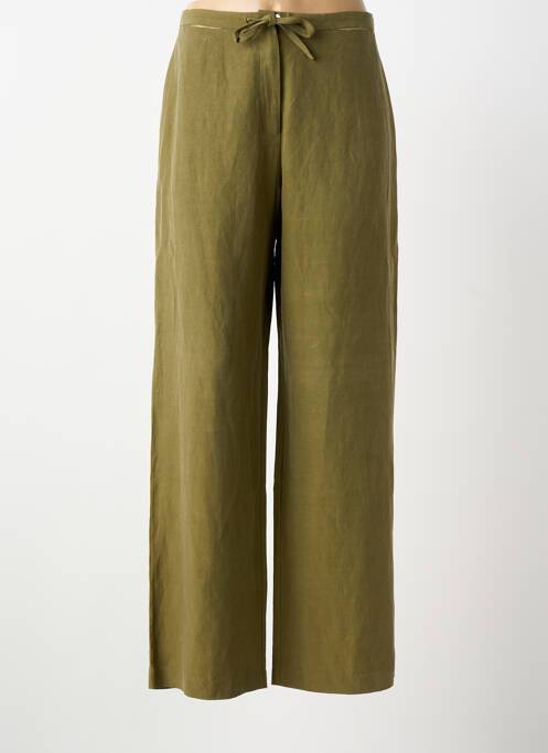 Pantalon larg închidere cu fermoar sub clapetă cu nasturi mărime normală verde KATMAI femme