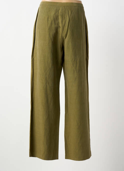 Pantalon larg închidere cu fermoar sub clapetă cu nasturi mărime normală verde KATMAI femme