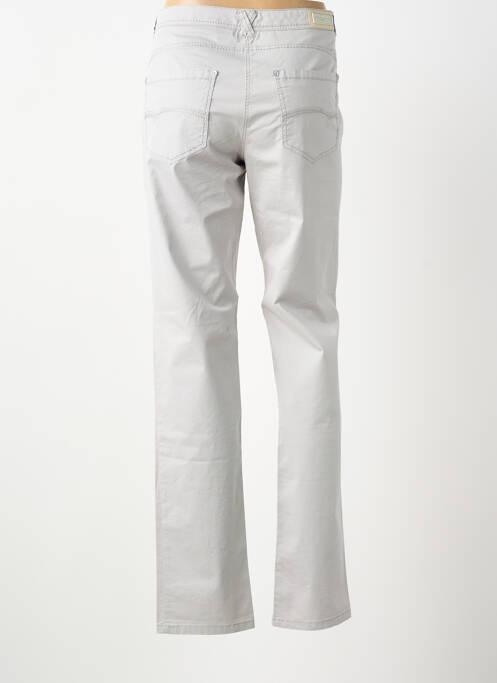 Pantalon slim țesătură poplin mărime normală gri 0000000000000 femme