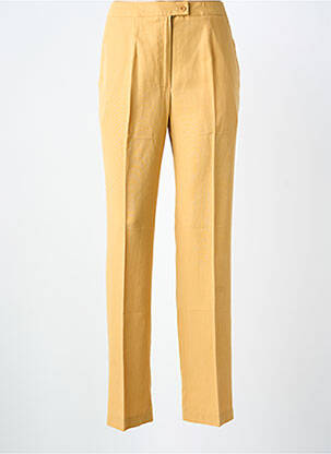 Pantalon drept țesătură crep mărime normală galben FEDORA femeie