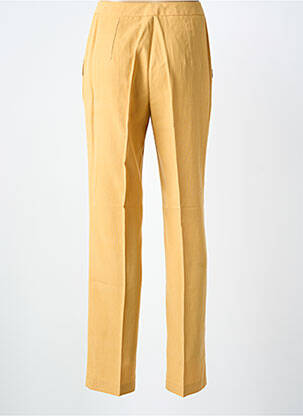 Pantalon drept țesătură crep mărime normală galben FEDORA femeie