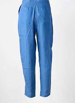Pantalon drept țesătură crep talie înaltă albastru CANNISSE femeie