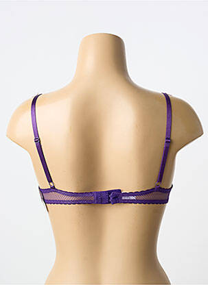 Sutien efect material satinat sutien balconet cu decolteu înalt violet AUBADE femeie