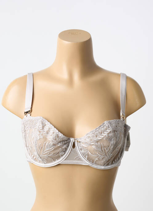 Sutien efect material satinat sutien balconet cu decolteu înalt gri AUBADE femme