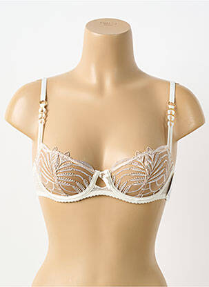 Sutien efect material satinat sutien balconet cu decolteu înalt bej AUBADE femme