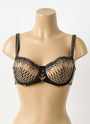 Sutien efect material satinat sutien balconet cu decolteu înalt negru AUBADE femme