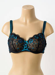 Sutien efect material satinat sutien cupe întregi cu decolteu înalt albastru AUBADE femme