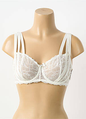 Sutien efect material satinat sutien cupe întregi cu decolteu înalt bej AUBADE femme