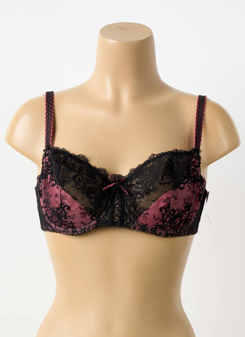 Sutien efect material satinat sutien cupe întregi cu decolteu înalt roz AUBADE femme