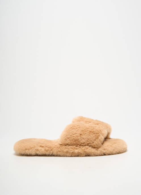 Mulete/saboți vârf deschis toc plat până la 3 cm bej QUEEN femme