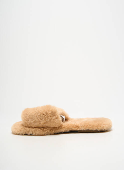 Mulete/saboți vârf deschis toc plat până la 3 cm bej QUEEN femme