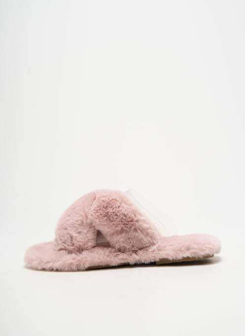 Mulete/saboți vârf deschis toc plat până la 3 cm roz QUEEN femme